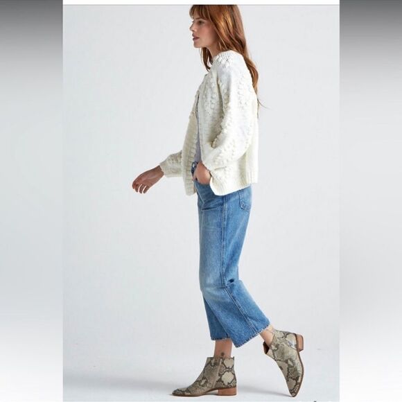 Lucky Brand L White Knit Open Front Sweater - Picture 2 of 12